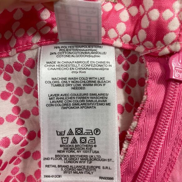 Brooks Brothers 10 Pink White High Waisted Mini Side Zip Skirt Pockets - Picture 3 of 4